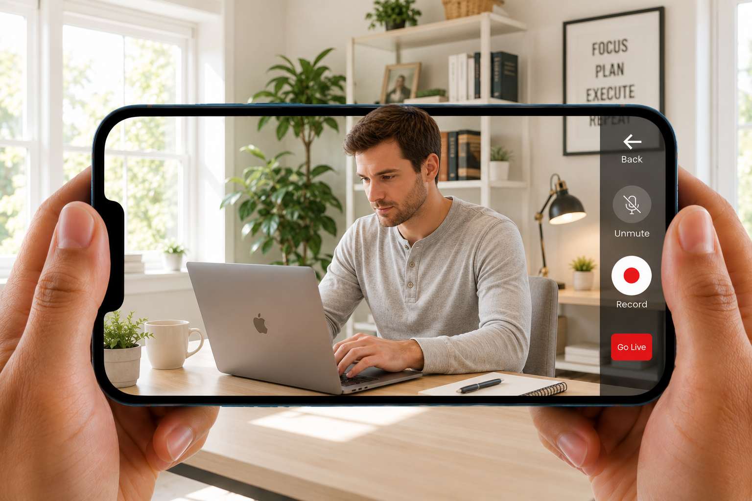 In-person research streamed from an iOS device