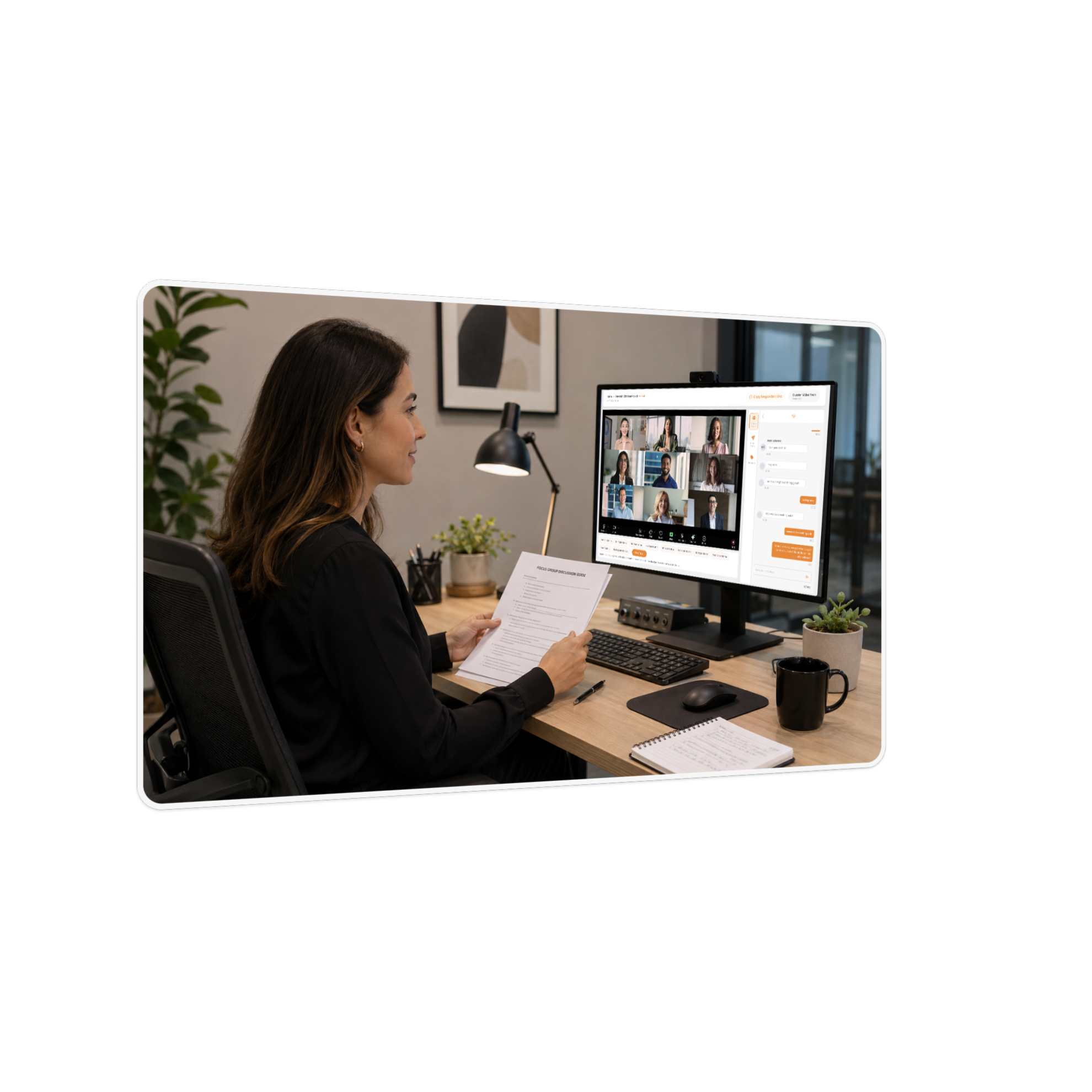 A researcher observing an online session
